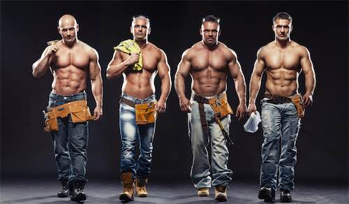A hot construction worker will entertain the ladies A crew of construction workers who are ripped