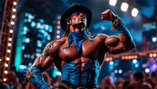 Ripped male stripper in costume What name would go best with your intended male stripper persona
